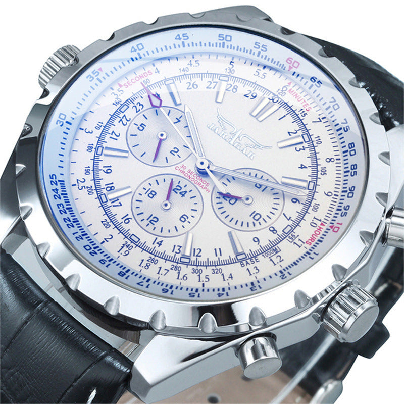 Double Calendar Automatic Mechanical Watch Mens Steel