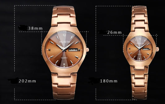Men's luminous watch tungsten steel color waterproof fashion student couple watch male calendar quartz watch
