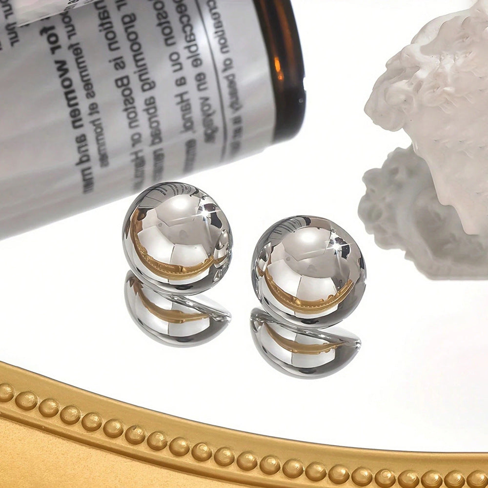 Stylish Stainless Steel Pearl Earrings With A Distinctive European And American Fashion Vibe