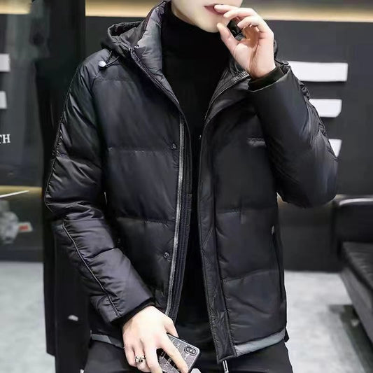 Thick Warm White Duck Down Hooded Jacket