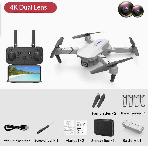 E88 Drone Aerial Photography HD 4K Dual Camera Remote Control Airplane Toy