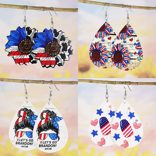 Womens Sunflower And Five-Pointed Star Earrings