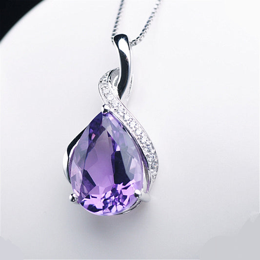 Elegant Natural Purple Navy Blue Pendant Simple