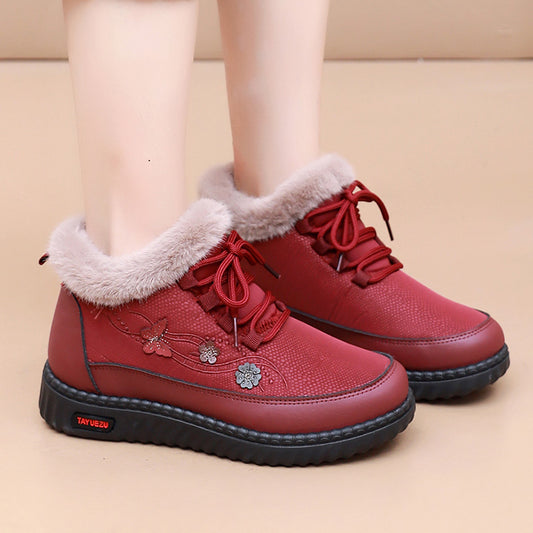 Womens Fleece-lined Extra-thick Cold-weather Cotton Boots