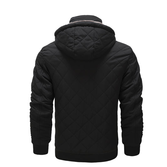 Mens Winter Fleece Lined Jacket Warm Insulated Cotton Coat