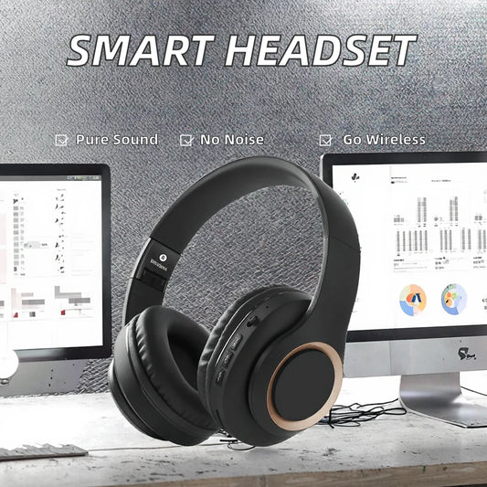 Wireless for Blue-tooth Headset with Smart Noise Canceling for Mobile Phones AAC Codec JL Chipset Head-Mounted Game Headphones