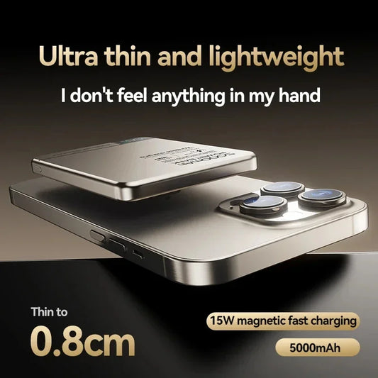 Ultra Wireless Magnetic Power Bank Travel Portable Fast Charging Capacity Digital External Battery For Magsafe IPhone CCC