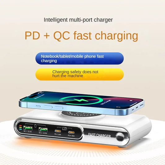 Mobile Phone Fast Charging 6-in-1 Multi-Function Charger Fast Charging 2PD Port Total Power 72W Single-port Maximum 45W Charger