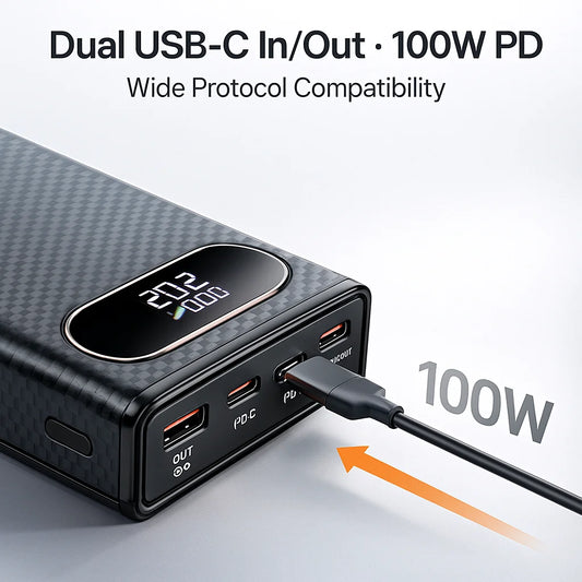 100W PD Power Bank Case Kit Supports 6×21700 Cells Tool Free Removable Shell Fast Laptop Charging DIY Battery Housing