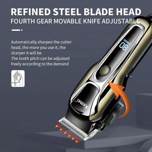 Kemei KM-PG1990A KM-T9 KM-2024 Professional Men's Barber Set Men's Electric Razor Electric Barber Hair Trimmer for Men Clippers
