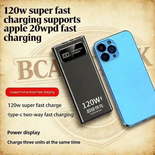 BCAK New 120W Super Fast Charging Power Bank | 20000mAh Large Capacity Portable Mobile Power Supply