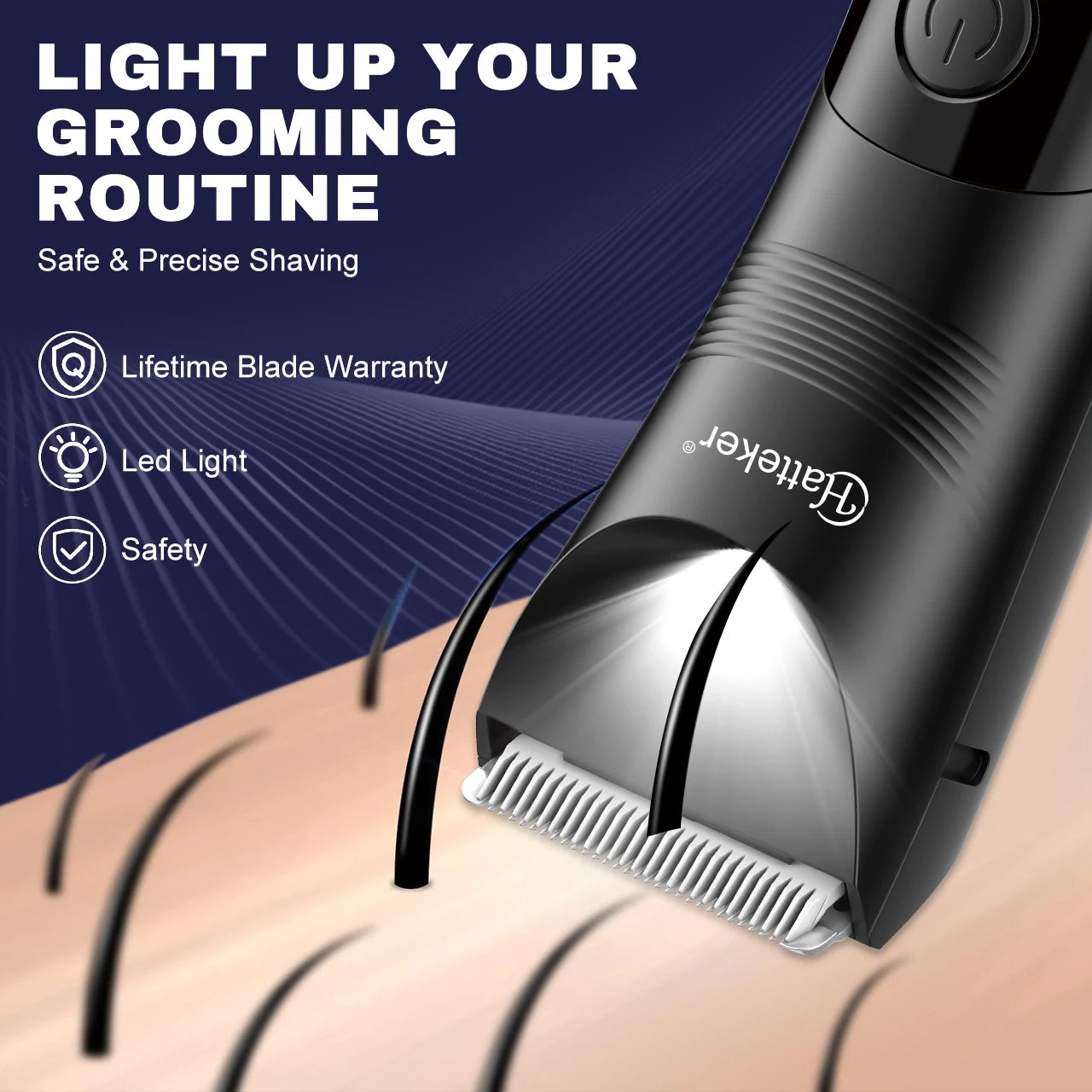 Hatteker Multi-Functional Hair Trimmer for Man Shaver Private Clip Set New Model Body Hair Removal Tool Kit
