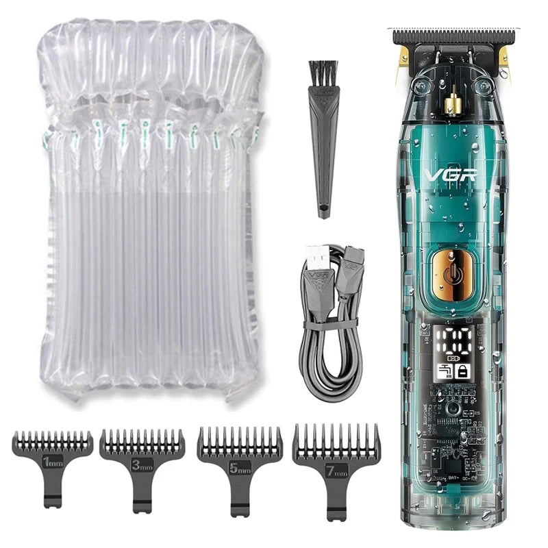 Original VGR Professional Hair Trimmer For Men Electric Beard Trimmer Rechargeable Hair Clipper Washable Haircut Barber Shop Kit
