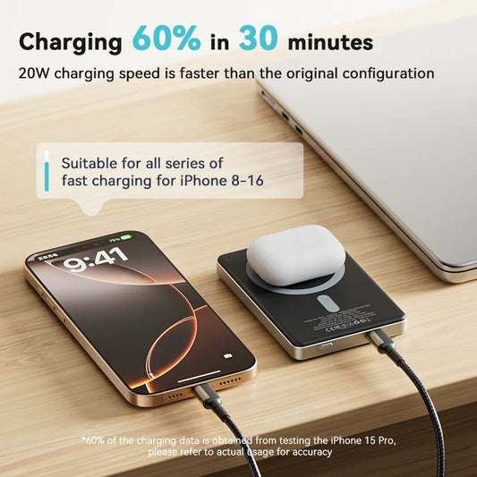 KUULAA Magnetic Power Bank 10000Ah Wireless Portable charger 20W Fast Charging For magsafe For iPhone 16 15 14 Por Max PowerBank