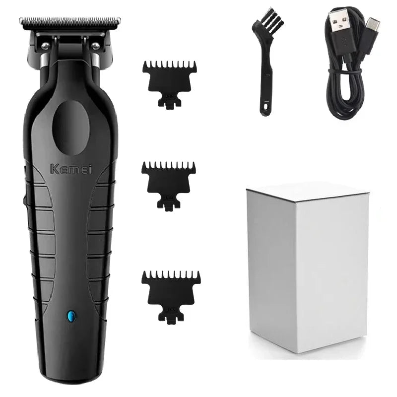 2026 New Year, New Look! Kemei Professional Hair Clipper & Trimmer for Men, T-Blade Zero-Gap Edger, Cordless Slimline Design, Ho
