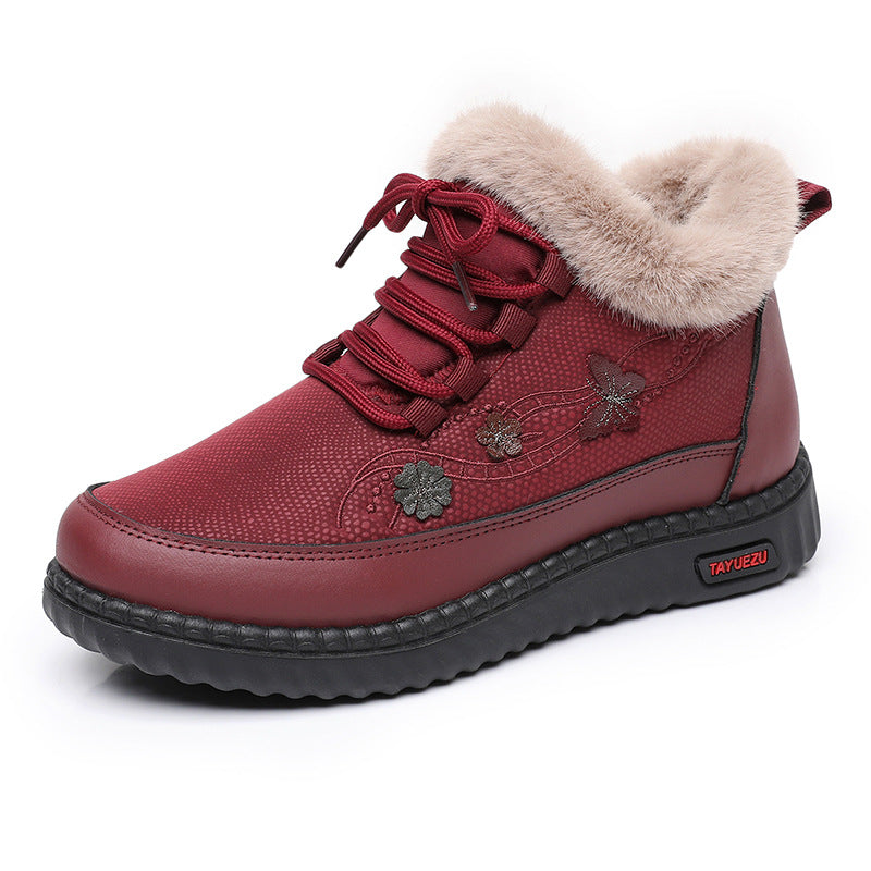 Womens Fleece-lined Extra-thick Cold-weather Cotton Boots