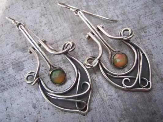 European And American Style Geometric Hollow-out Pendant Earrings