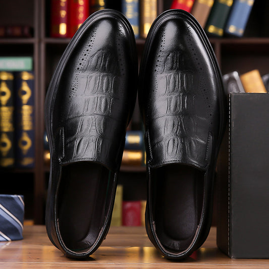 Mens Casual British-style Pointed Leather Shoes