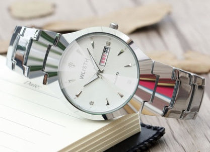 Men's luminous watch tungsten steel color waterproof fashion student couple watch male calendar quartz watch