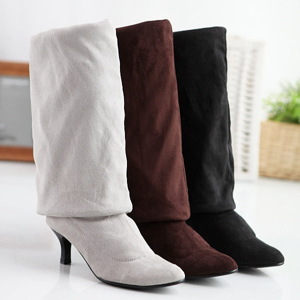 Womens Suede Tall Plus Size Boots