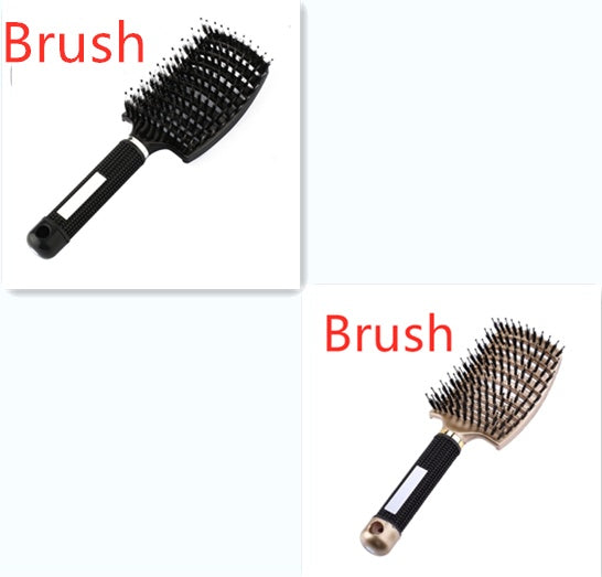 Women Detangler Hair Brush Bristle Nylon Scalp Massage  Teaser Hair Brush Comb