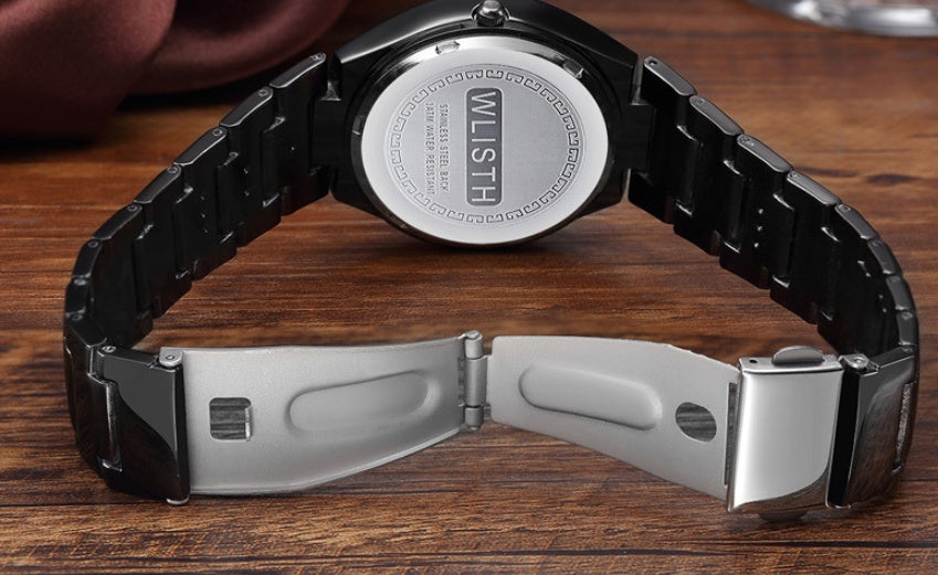 Men's luminous watch tungsten steel color waterproof fashion student couple watch male calendar quartz watch