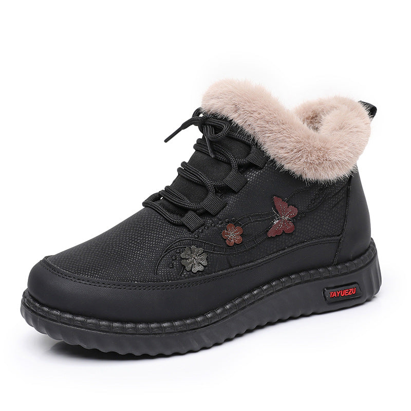 Womens Fleece-lined Extra-thick Cold-weather Cotton Boots