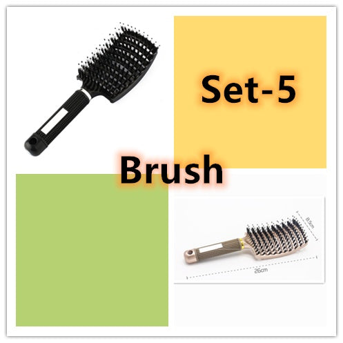 Women Detangler Hair Brush Bristle Nylon Scalp Massage  Teaser Hair Brush Comb