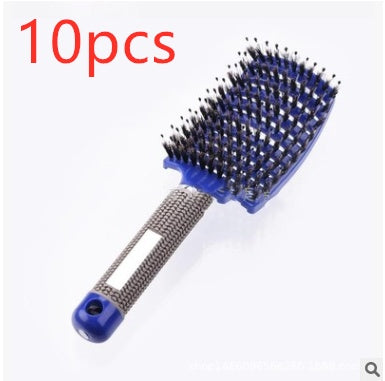 Women Detangler Hair Brush Bristle Nylon Scalp Massage  Teaser Hair Brush Comb