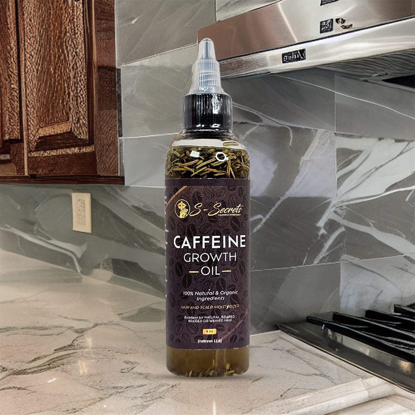 Caffeine Hair Growth Oil 2oz - Hair Growth Oil For Thinning, Balding
