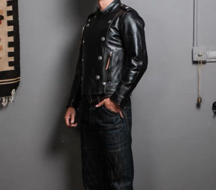 Springautumn Turn-down Collar Biker Leather Jacket