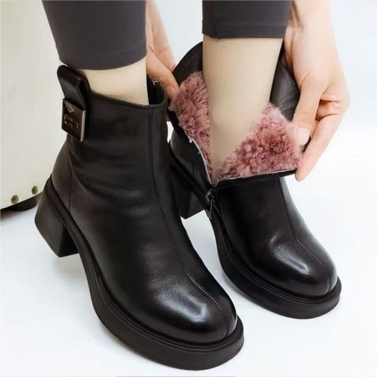 Women's Simple And Elegant Mid Heeled Short Boots