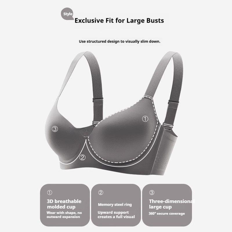Womens Chest Reducing Push Up Shaping Bra In Plus Sizes With A Full Cup And A Seamless Design