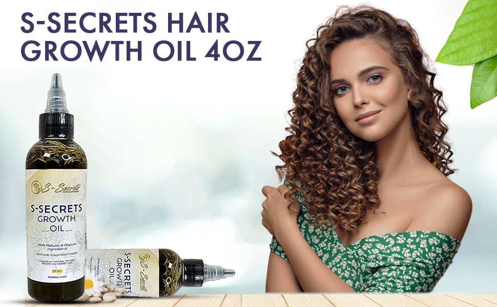 S-Secrets Scalp Stimulator Hair Growth Oil 4oz - Herbal Biotin &
