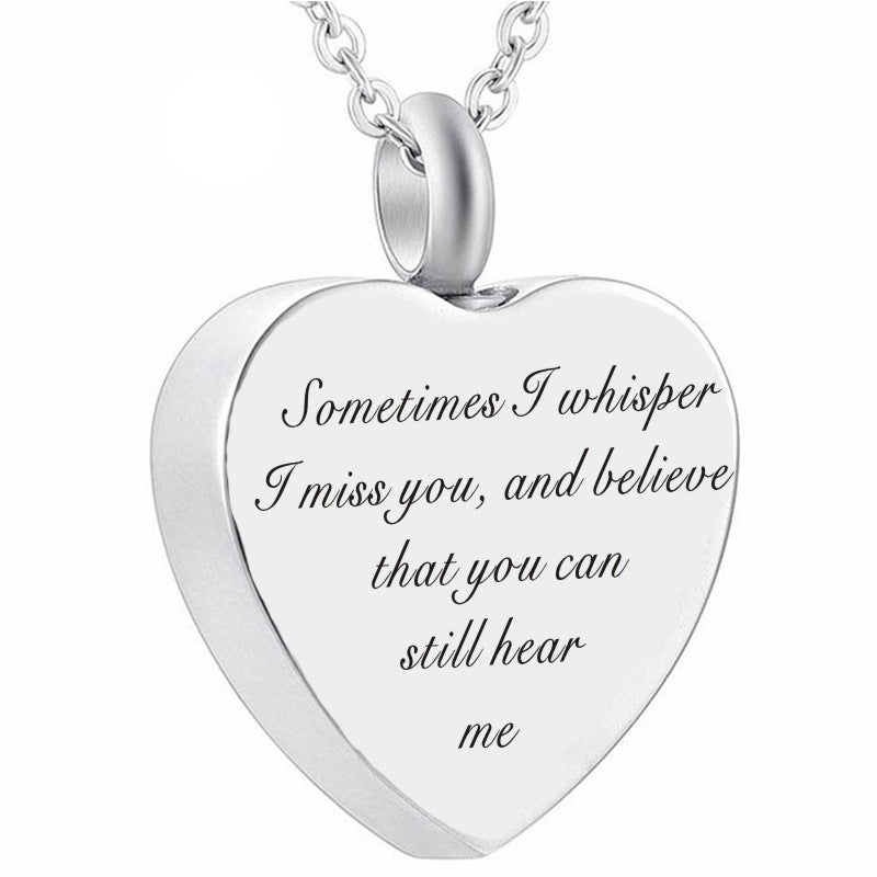 Bible Verse Stainless Steel Heart Perfume Box Necklace