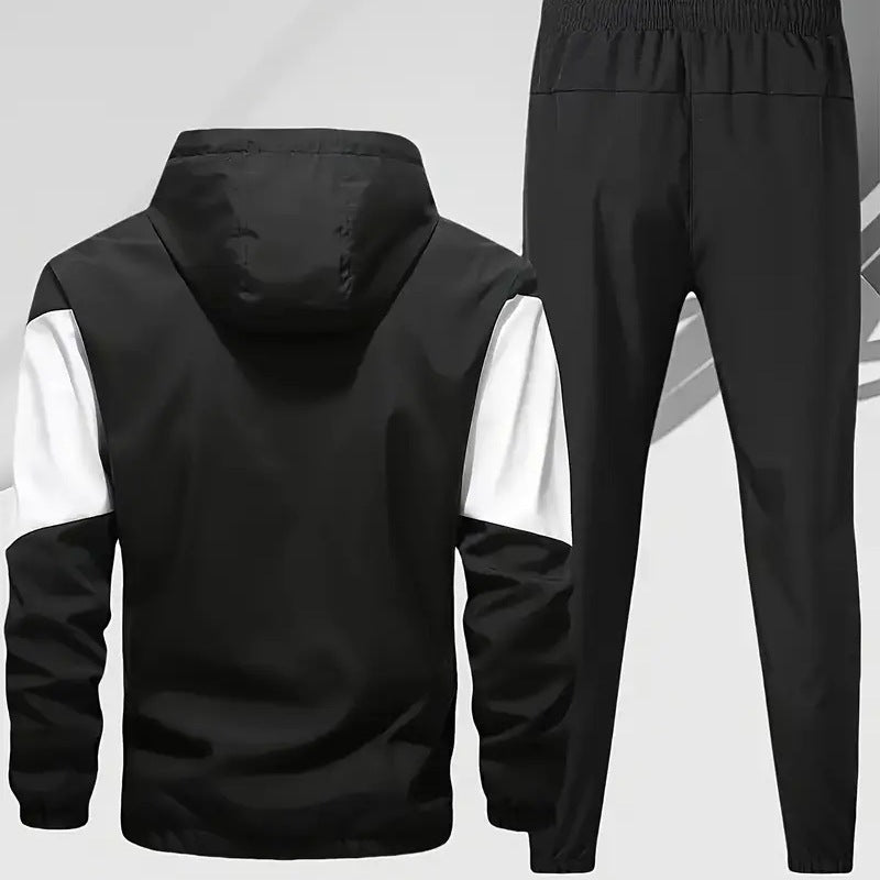 Mens Autumn Winter Two-Piece Hooded Sports Set