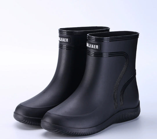 Cotton-padded Warm-keeping Fixed Velvet Rain Boots For Men And Women