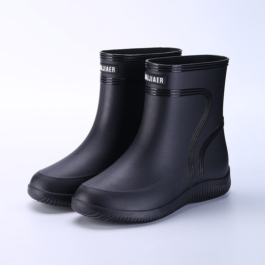 Cotton-padded Warm-keeping Fixed Velvet Rain Boots For Men And Women