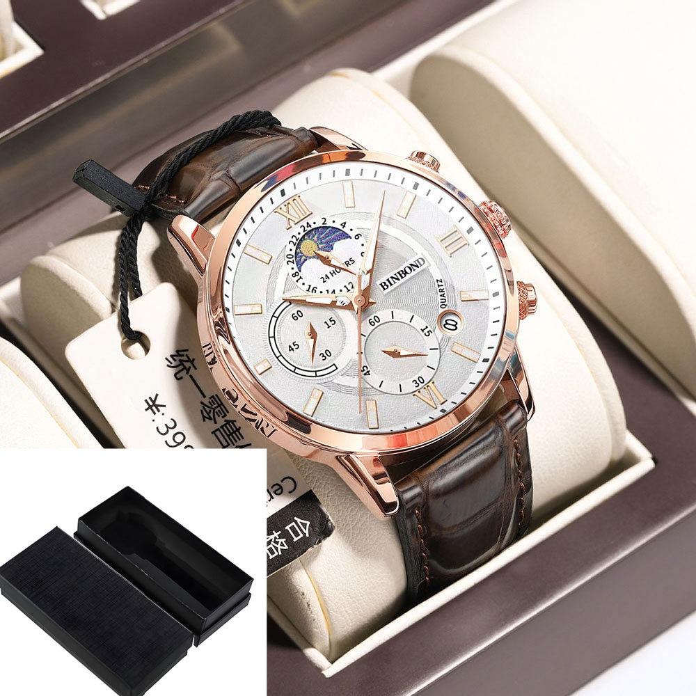 Simple Multifunctional Chronograph Waterproof Quartz Watch