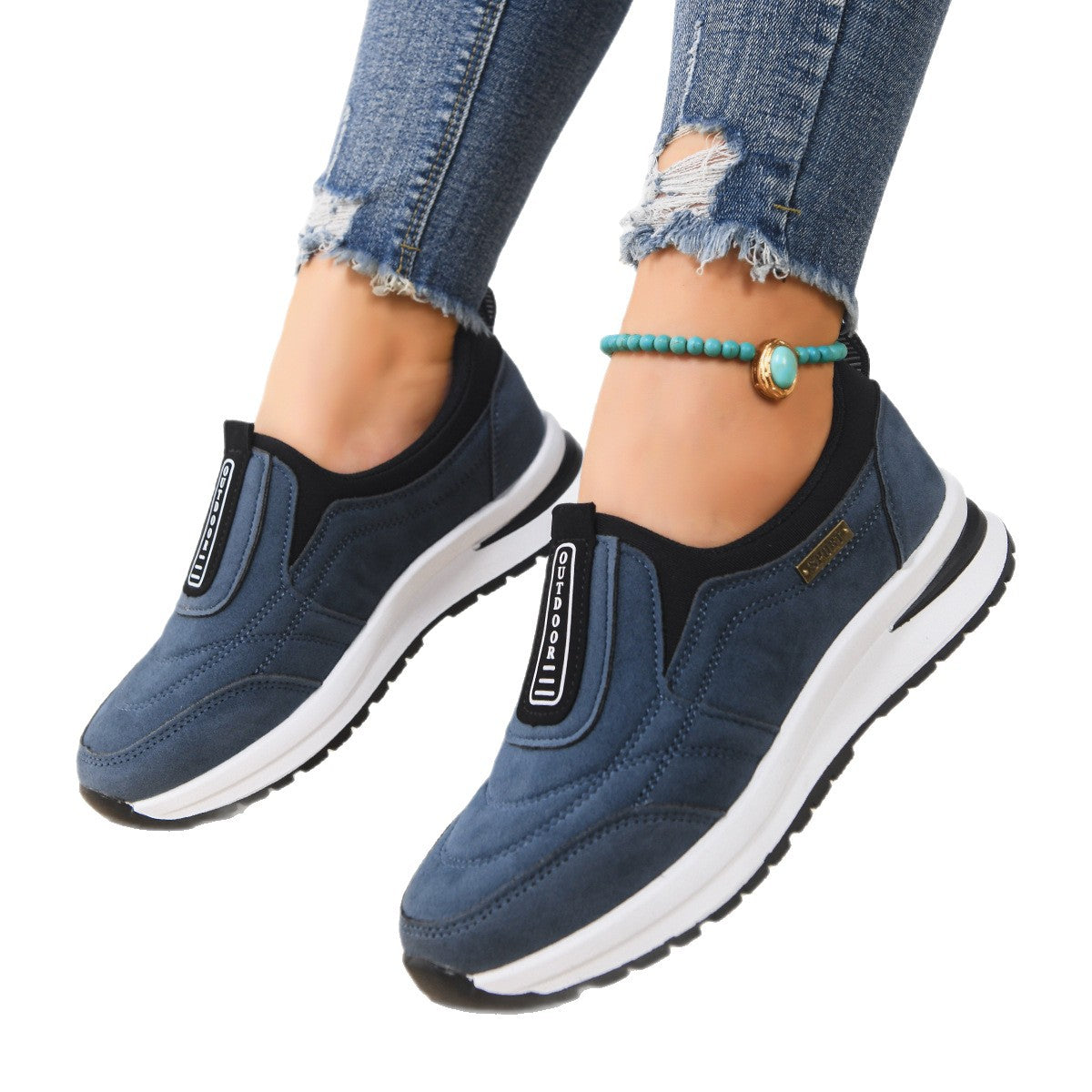 Womens Casual Plus-size Comfortable Slip-on Running Shoes
