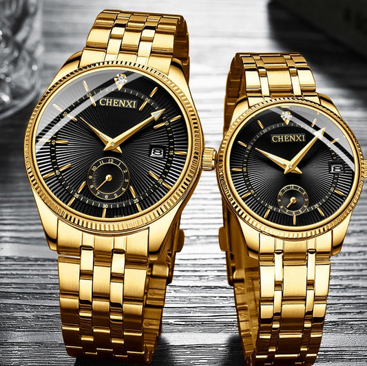 Couple quartz watch steel band watch