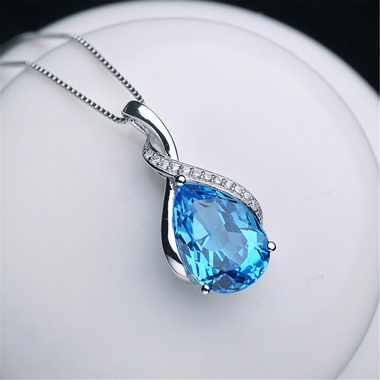 Elegant Natural Purple Navy Blue Pendant Simple