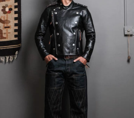 Springautumn Turn-down Collar Biker Leather Jacket