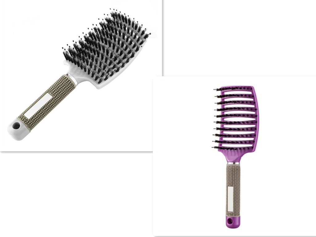 Women Detangler Hair Brush Bristle Nylon Scalp Massage  Teaser Hair Brush Comb