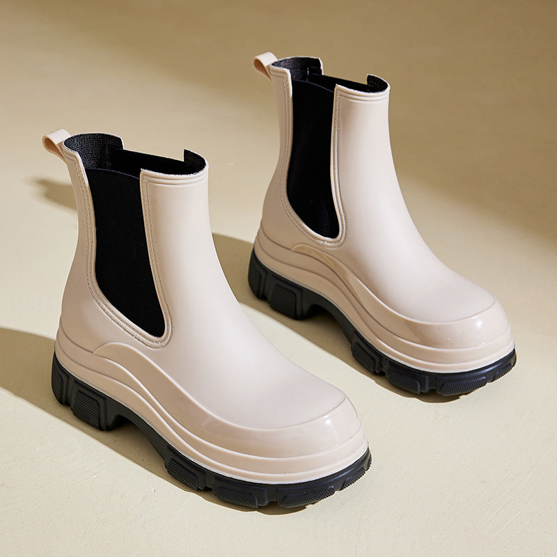 Womens Waterproof And Non-slip Rubber Rain Boots