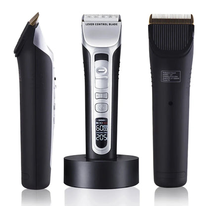 Hair Trimmer Rechargeable Electric Hair Clipper Ceramic Blade LCD Display Salon Men Hair Cutting Machine