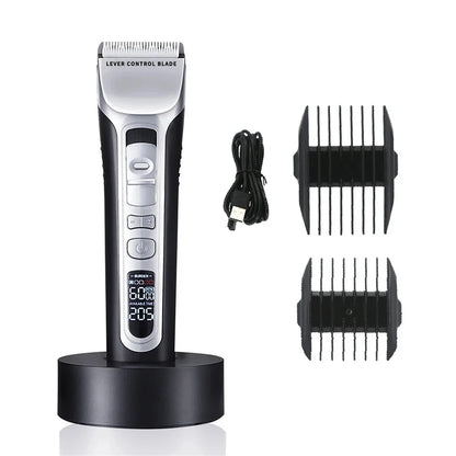 Hair Trimmer Rechargeable Electric Hair Clipper Ceramic Blade LCD Display Salon Men Hair Cutting Machine