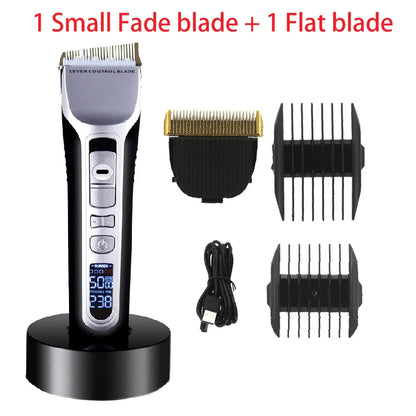 Hair Trimmer Rechargeable Electric Hair Clipper Ceramic Blade LCD Display Salon Men Hair Cutting Machine