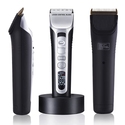 Hair Trimmer Rechargeable Electric Hair Clipper Ceramic Blade LCD Display Salon Men Hair Cutting Machine