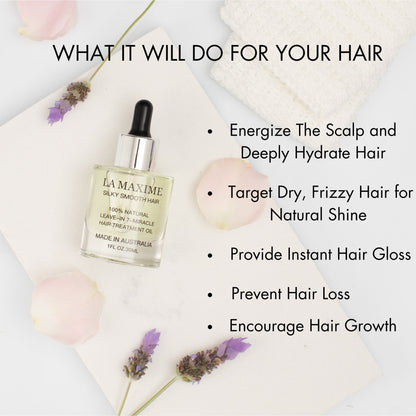 Hair Oil for Dry Frizzy Hair | Smooth & Shine Leave-In Treatment – LA